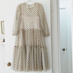 dress XS S H&M tulle mesh ivory 2 piece babydoll